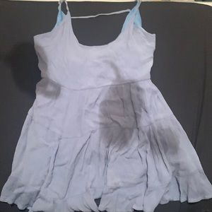 light blue flowey top